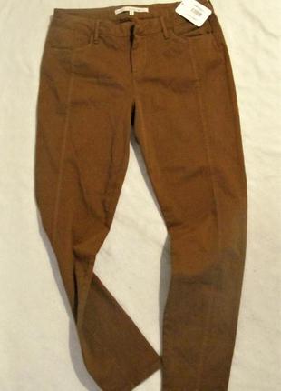 Джинсы брюки "skinny" 29w длина 7/8, посадка "mid-rise", цвет "кэмэл" 46 р2 фото