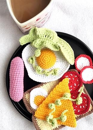 Завтрак, вязаная еда. пища от которой вашим дети будут кайфовать.