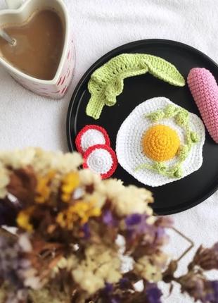 Завтрак, вязаная еда. пища от которой вашим дети будут кайфовать.