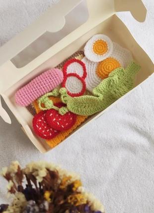 Завтрак, вязаная еда. пища от которой вашим дети будут кайфовать.