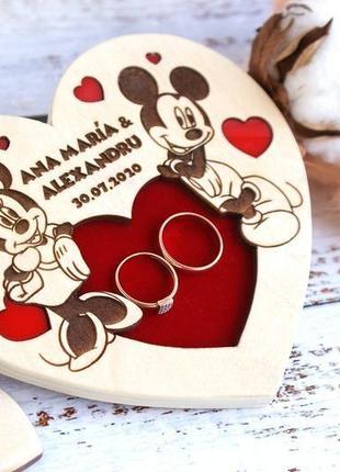 Подсавка для обручальных колец "mickey & minnie"6 фото