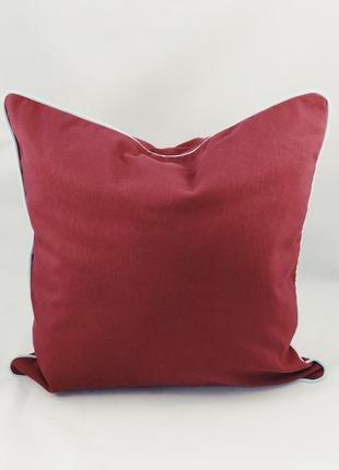 Диванная подушка. однотонная, цветная, красная подушка. подушка с бирюзовым бортом. подушка с замком6 фото