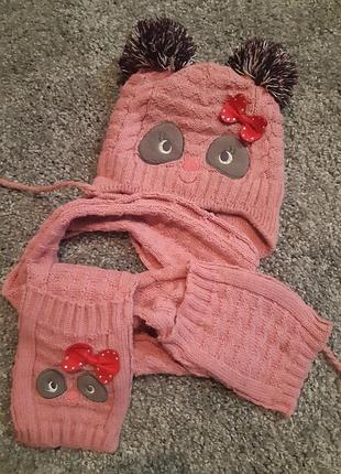 Шапка, шарф 6-9лет