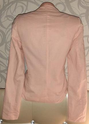 Жакет пиджак нежно розовый 100% лен🌸4 фото