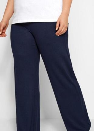 Суперовые синие трикотажные спортивные брюки высокая посадка большого размера bonmarche