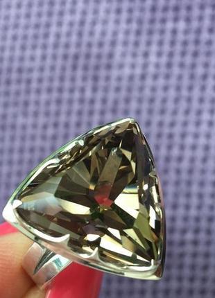 Серебряное кольцо с раухтопазом6 фото