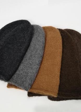 Шапка бини вязаная альпака зимняя шапка теплая3 фото
