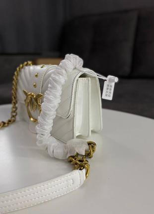 Сумка клатч pinko mini love bag one simply puff white/gold premium5 фото