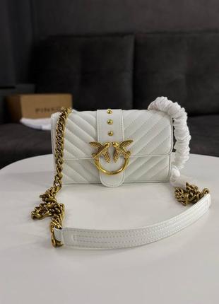 Сумка клатч pinko mini love bag one simply puff white/gold premium1 фото