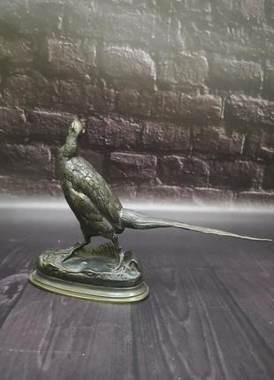 Статуетка бронзова фазан, франція 19ст6 фото