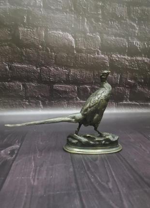 Статуетка бронзова фазан, франція 19ст5 фото