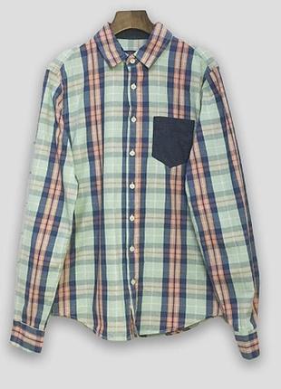 Сорочка pull & bear (zara), в клітинку,під піджак під джинси,класичний, діловий, під костюм,клітку