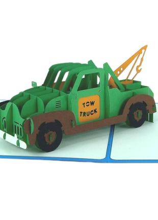 Объемная открытка автомобиль "tow truck"
