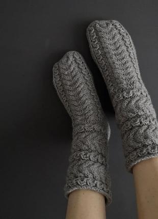 Носки тапочки для дома вязаные