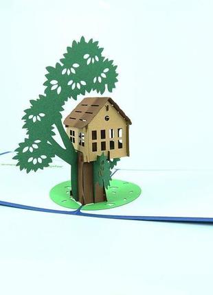 Объемная открытка "домик на дереве"5 фото