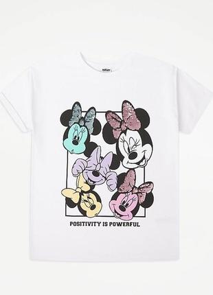 George футболка коттон, minniemouse, пайетки, оверсайз.