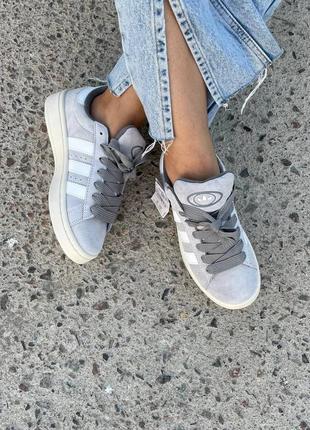 Кроссовки adidas campus 00s light grey/white premium5 фото