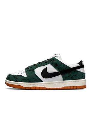 Жіночі шкіряні кросівки nike sb dunk low green snake зелені повсякденні кеди найк весна літо