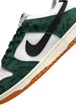 Кроссовки женские nike sb dunk low green snake красивые зеленые качественные кеды найк демисезонные3 фото