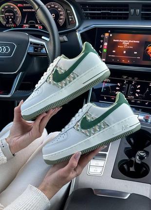 Nike air force 1 light gray green6 фото