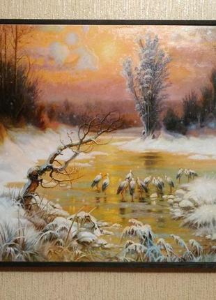 Картина "на аистовом озере" масло, холст 40х50