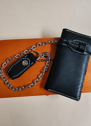 Байкерский кожаный кошелёк