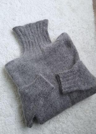 Свитер вязаные серый ангора пушистый зимний теплый2 фото