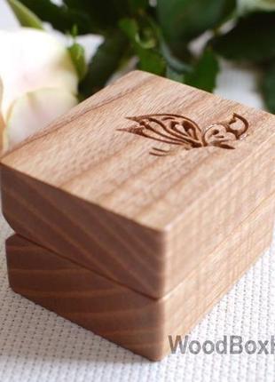 Деревянная коробочка шкатулка футляр для кольца, украшений2 фото