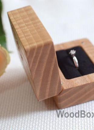 Деревянная коробочка шкатулка футляр для кольца, украшений4 фото