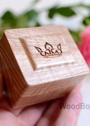 Деревянная коробочка шкатулка футляр для кольца, украшений