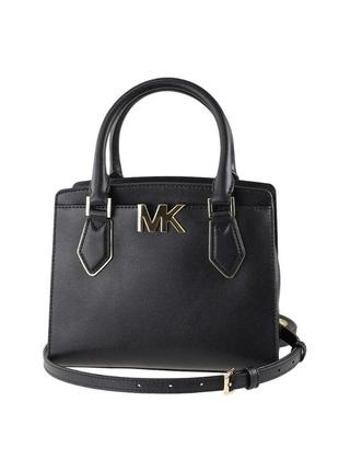 Кожаная сумка michael kors mott medium messenger messenger черная1 фото