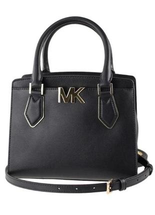 Кожаная сумка michael kors mott medium messenger messenger черная3 фото