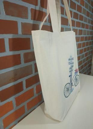 Эко сумка-шоппер. вело paris.5 фото