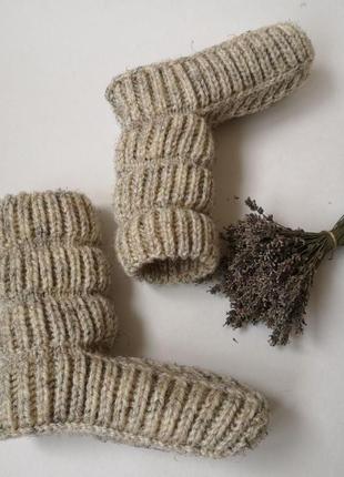 В'язані теплі зимові шкарпетки шерсть10 фото