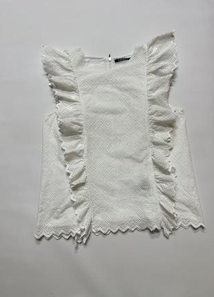 Белая блузка рубашка из прошвы