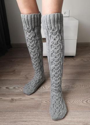 Вязаные высокие шертяные теплые зимние носки гольфы7 фото