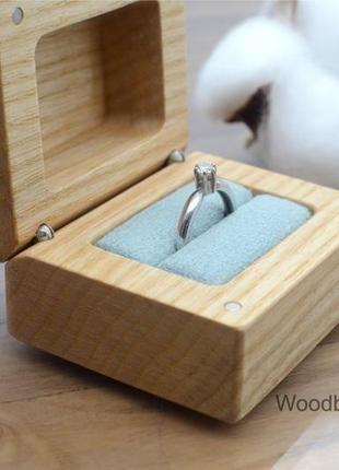 Деревянная коробочка шкатулка футляр для кольца, колец5 фото