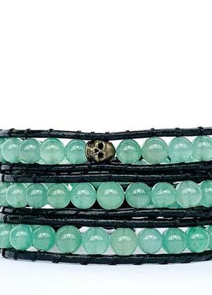 Спиральный браслет  чан лу chan luu из натуральных камней. зеленый авантюрин2 фото