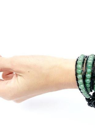 Спиральный браслет  чан лу chan luu из натуральных камней. зеленый авантюрин6 фото
