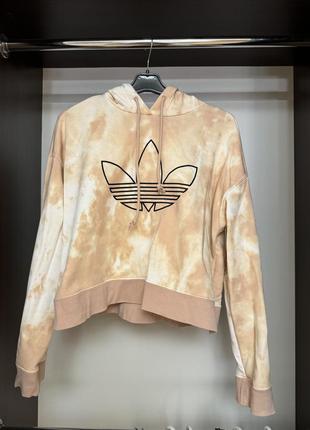 Adidas світшот allover print cropped hoodie fm1922 кольоровий