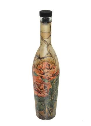 Декорированная сувенирная бутылка "роза"4 фото
