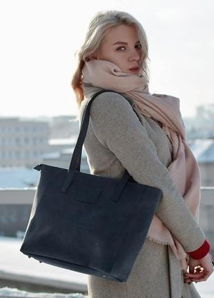 Женская кожаная сумка шоппер "ксения"2 фото