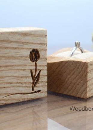 Дерев'яна шкатулка футляр коробочка для кільця помолвочного6 фото
