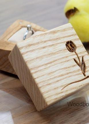 Дерев'яна шкатулка футляр коробочка для кільця помолвочного5 фото