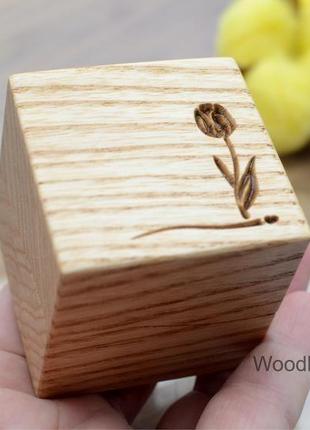 Дерев'яна шкатулка футляр коробочка для кільця помолвочного2 фото