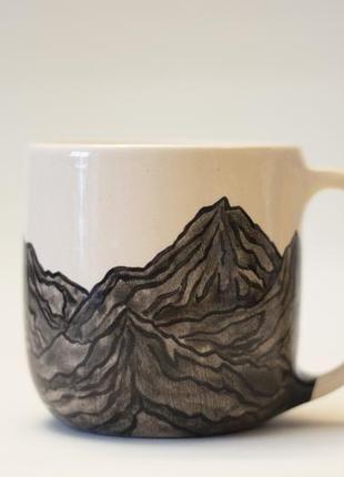 Глиняна чашка з горами 350 мл5 фото