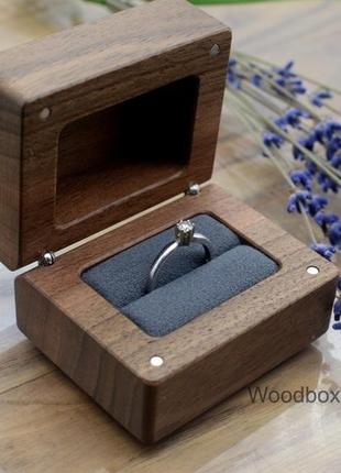 Дерев'яна коробочка скринька футляр для кільця, кілець5 фото