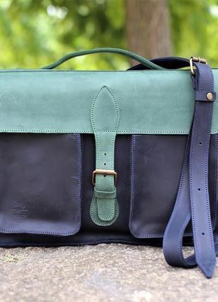 Кожаная сумка для ноутбука “strong”, мужской / женский кожаный портфель2 фото