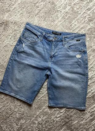 Чоловічі джинсові шорти mavi jeans блакитні світлі1 фото