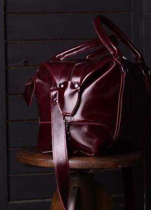 Дорожная кожаная сумка, спортивная сумка из глянцевой кожи2 фото